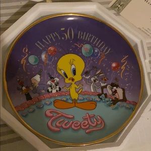 Happy 50th Birthday Tweety plate
